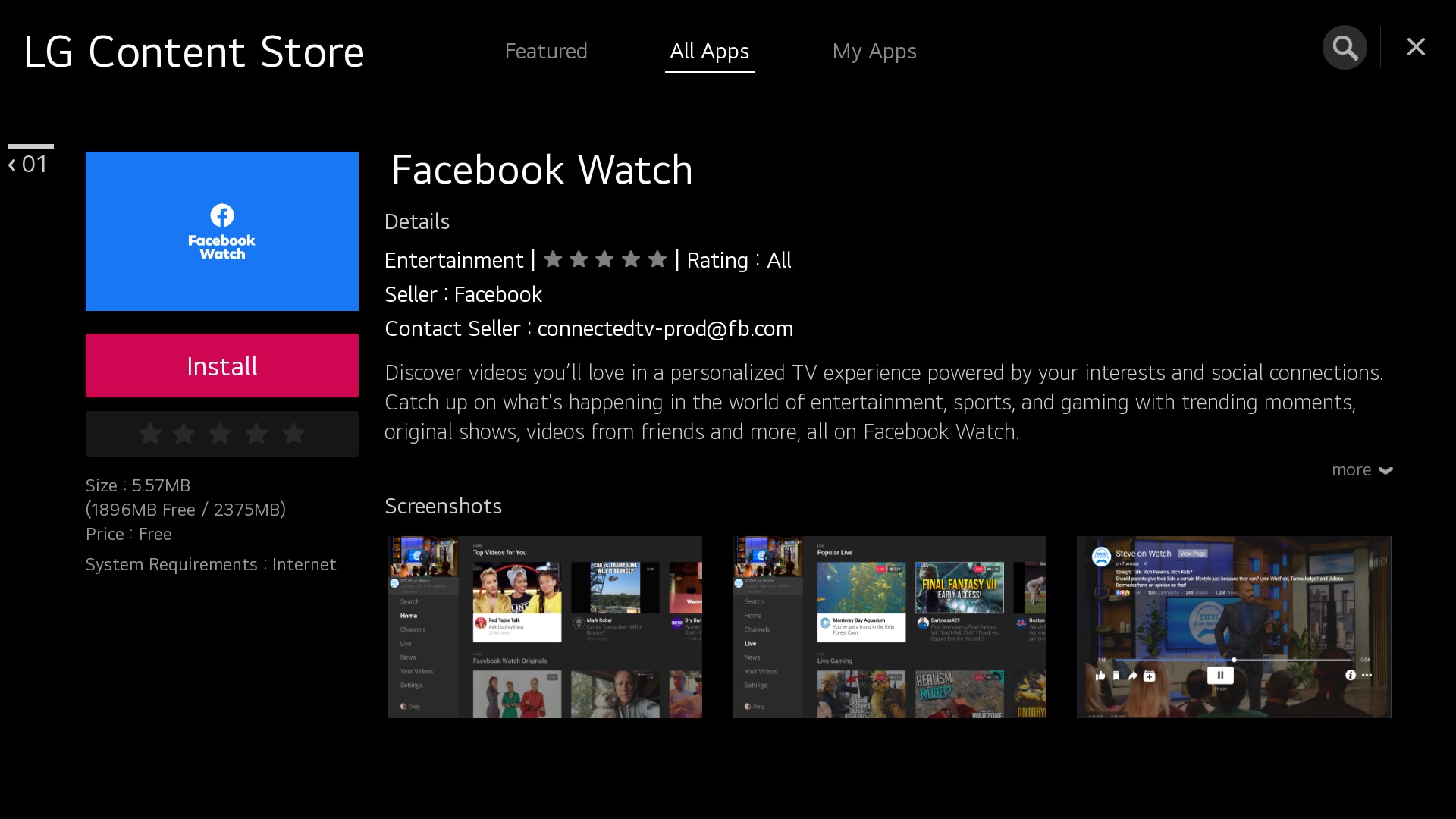 SMART TV LG AÑADE SOPORTE PARA LA APLICACIÓN FACEBOOK WATCH TV